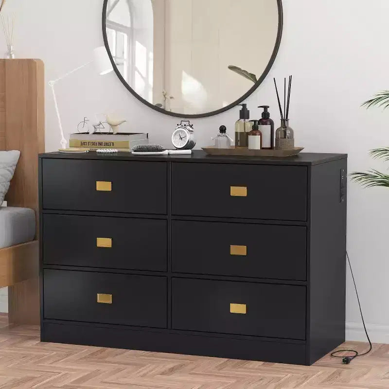 Acekool Nursery Dresser & Changing Table - Safe 6-Drawer Baby Storage