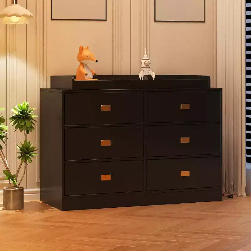 Acekool Nursery Dresser & Changing Table - Safe 6-Drawer Baby Storage