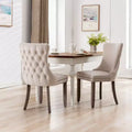 Okak Retro Dining Chairs Set of 2, Comfy Upholstered Wing-Back Chairs with Backstitching Nailhead Trim, Kitchen Chairs with Solid Wood Legs
