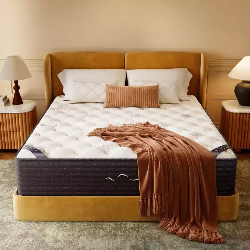 Swedrea Hybrid Mattress Medium Gel Memory Cashmere Wool in White