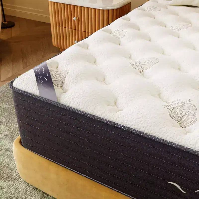 Swedrea Hybrid Mattress Medium Gel Memory Cashmere Wool in White