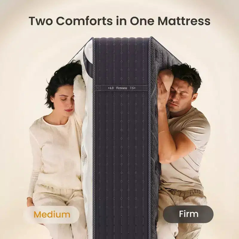 Swedrea Hybrid Mattress Medium Gel Memory Cashmere Wool in White