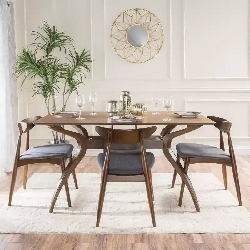 Christopher Knight Home Brevard Mid Century Modern Fabric Upholstered 5 Piece Dining Set