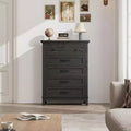 Acekool 5-Drawer Tall Dresser, Vertical Storage Chest, 41.3 Modern Wooden Dresser, for Bedroom Living Room Entryway