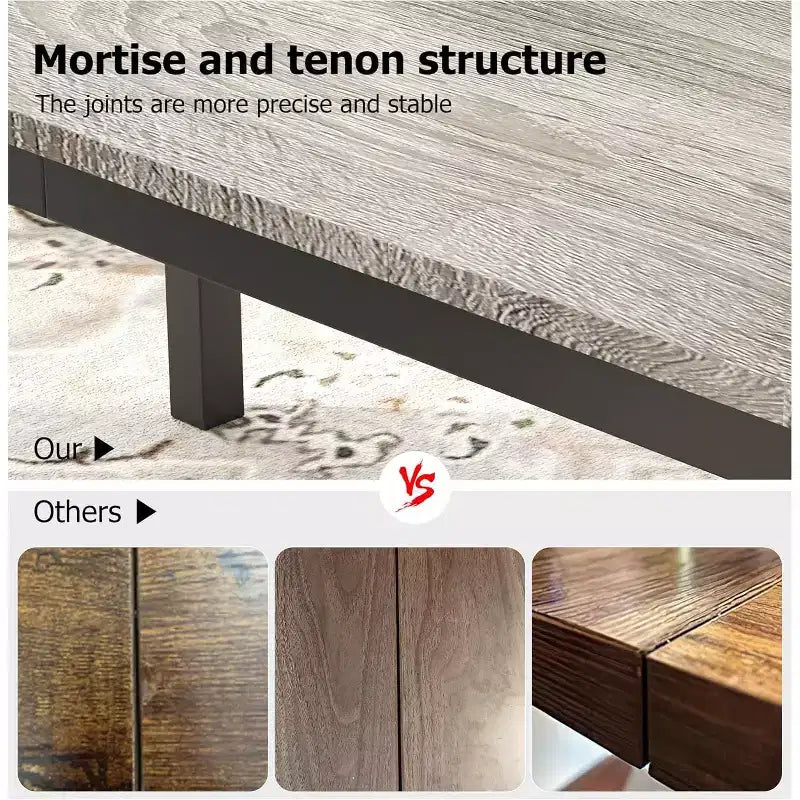 79 grande table à manger rectangulaire pour 6-8 personnes, table de cuisine industrielle en bois avec pieds en métal