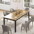79 grande table à manger rectangulaire pour 6-8 personnes, table de cuisine industrielle en bois avec pieds en métal
