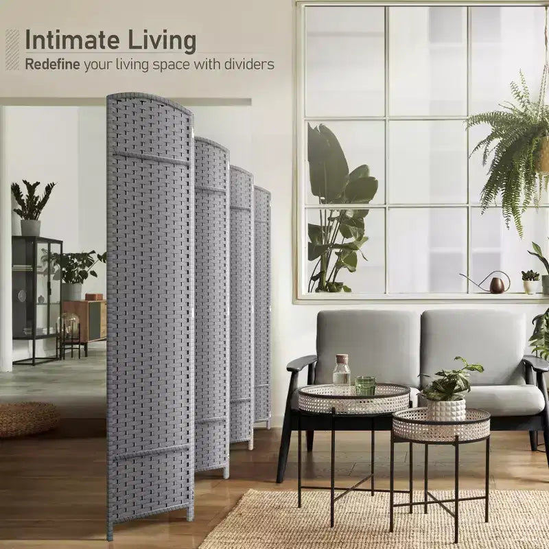 Sorbus Extra Wide Double Hinged 8 Panels Partition Room Dividers - Mesh Hand-Woven Design Folding Privacy Screens, Wall Divider for Room Separation