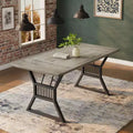 70.8 Farmhouse Dining Table for 68, Rectangular Wood Kitchen Table with Waterproof Top & Metal Legs for Dining Room