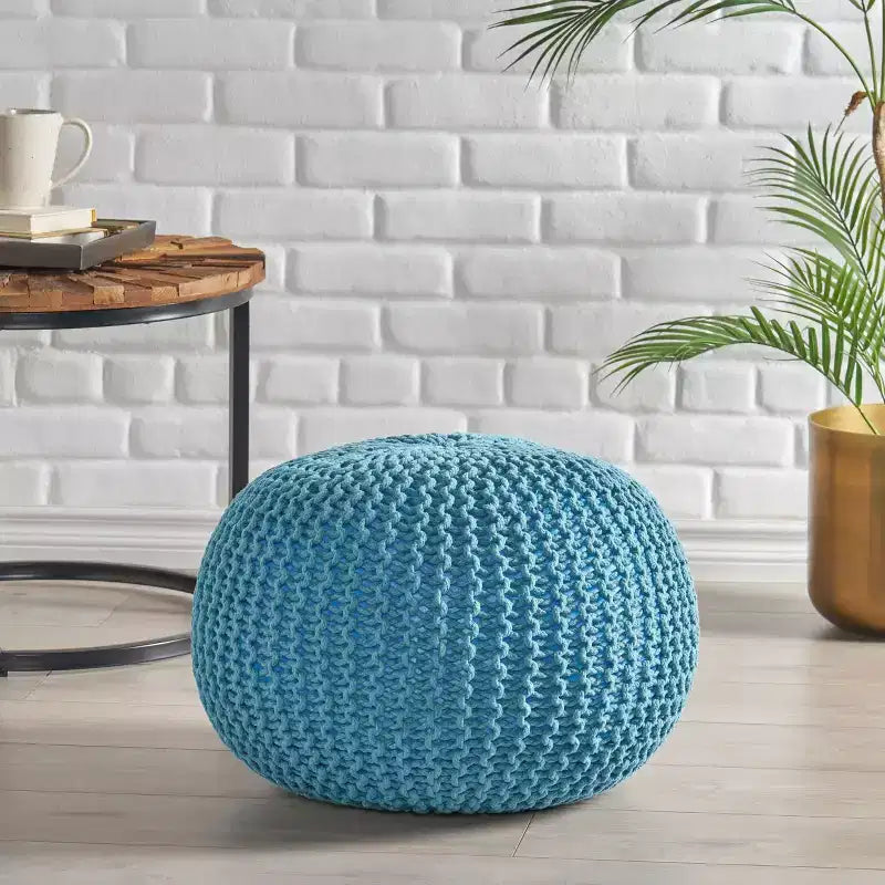 Christopher Knight Home Moro Modern Cotton Knit Round Pouf