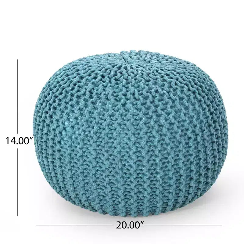 Pouf rond en tricot de coton moderne Moro Christopher Knight Home