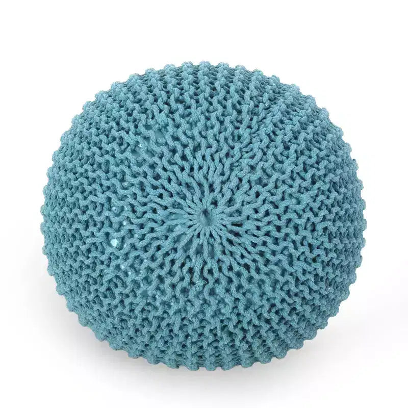 Pouf rond en tricot de coton moderne Moro Christopher Knight Home