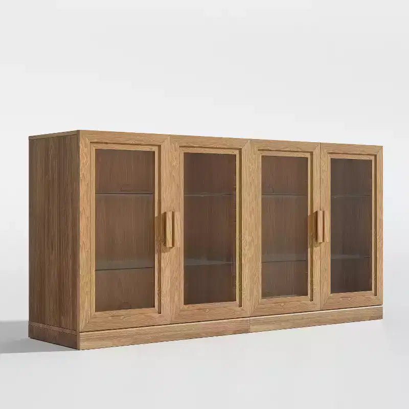 PexFix 31x62x16 Armoire latérale avec 4 portes et rangement, organisateur polyvalent pour cuisine, salon, marron