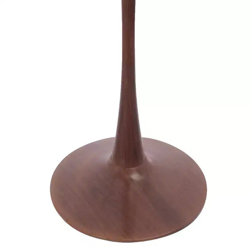 LeisureMod Bristol Round Dining Table  MDF Top with Walnut Wood Steel Pedestal Base, Modern Kitchen & Dining Room Accent Table for Small Spaces