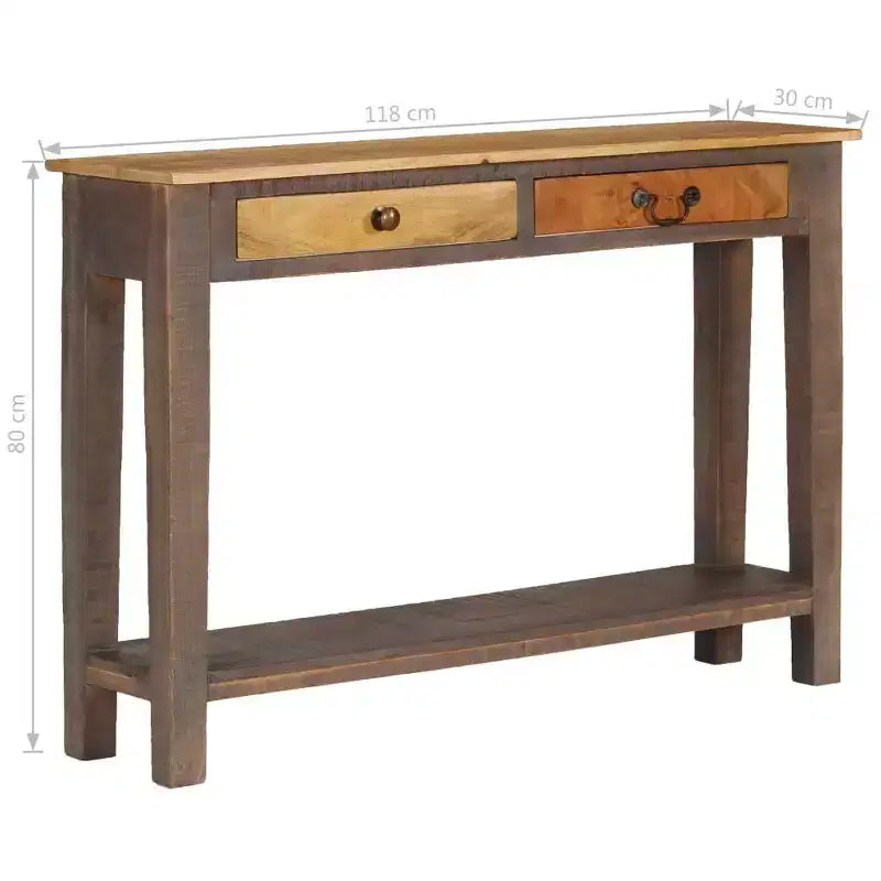 vidaXL Console Table Vintage Entryway Table with Storage Solid Wood Acacia
