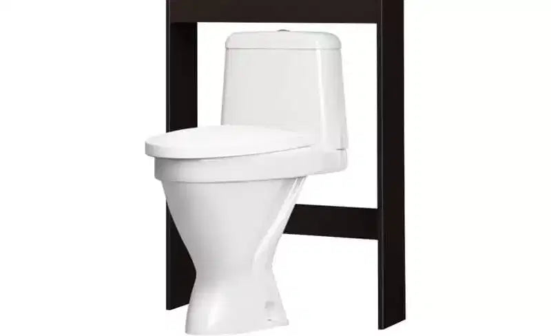 Meuble de Rangement au-dessus des Toilettes VINGLI, Organisateur de Rangement de Salle de Bain Blanc, Étagère au-dessus des Toilettes avec Double Portes en Verre Acrylique Espresso