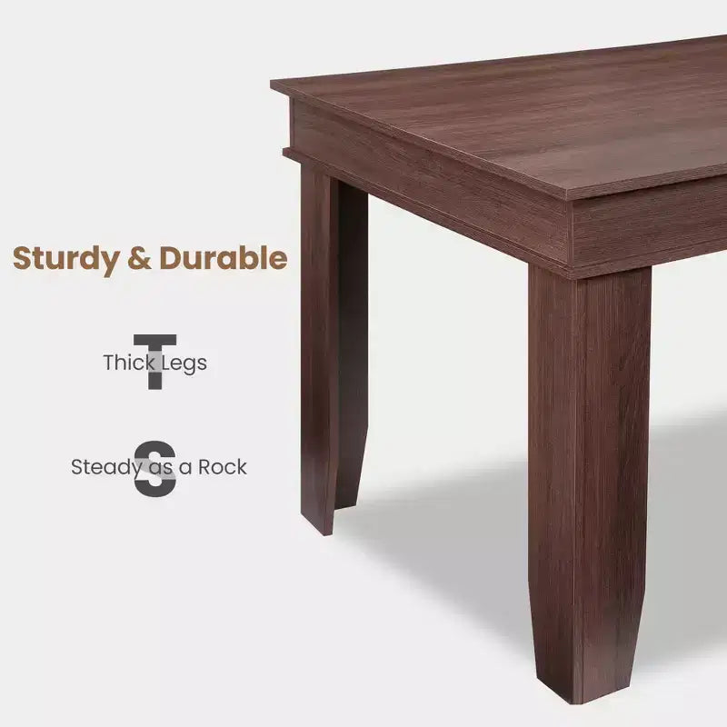 Table de salle à manger pour 6-8 personnes - Table de cuisine rustique en bois de 180 cm avec pieds robustes en forme de V (pour 6-10 personnes, finition marron)