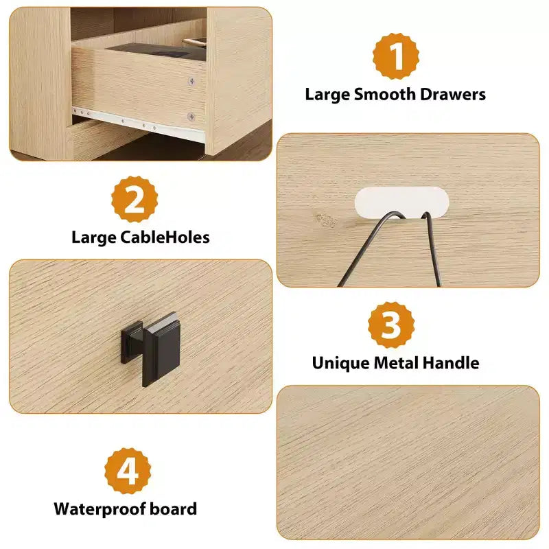 GustoWave 70 Inch Farmhouse TV Stand, Entertainment Center with Storage Drawer & Open Shelves for TVs up to 75 Inch