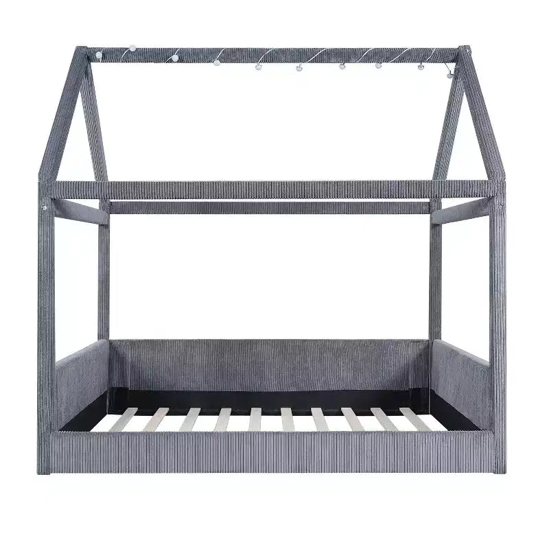 Lit de repos tapissé Merax de taille standard avec bandes lumineuses à LED