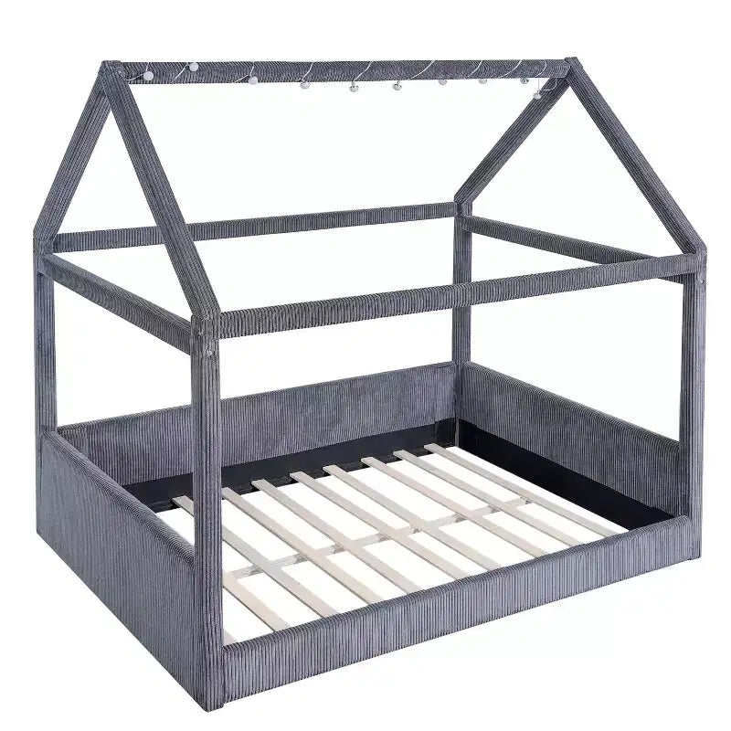 Lit de repos tapissé Merax de taille standard avec bandes lumineuses à LED