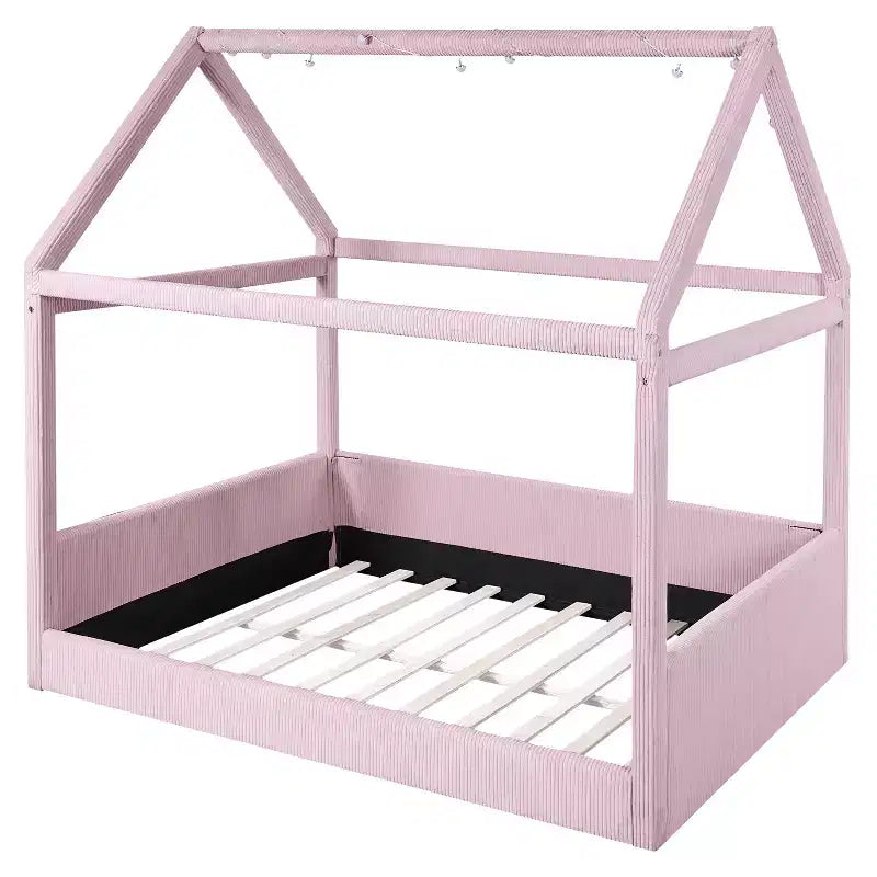 Lit de repos tapissé Merax de taille standard avec bandes lumineuses à LED