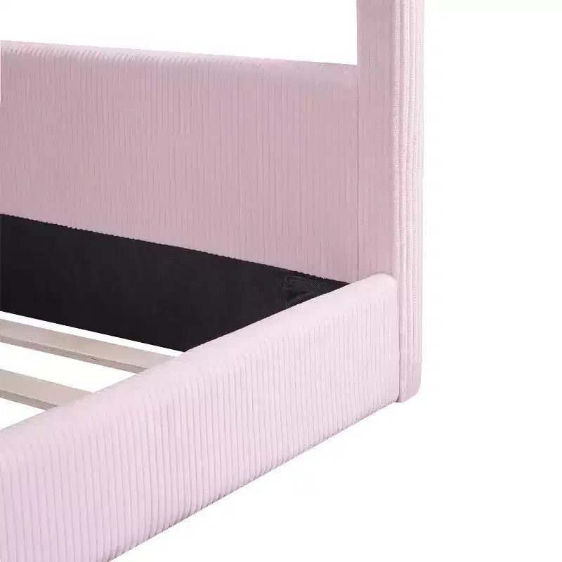 Lit de repos tapissé Merax de taille standard avec bandes lumineuses à LED
