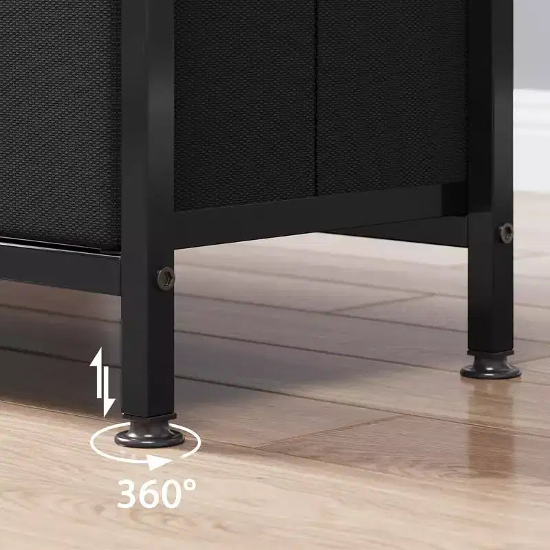 Meuble TV avec 2 tiroirs en tissu pour téléviseur 55 pouces Meuble TV avec placards de rangement Console multimédia avec étagère ouverte Meuble de divertissement