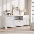 70 inch Wide Contemporary TV Media Stand with 6 Storage Drawer for TVs up to 80 inches for the Living Room & Entertainment Center