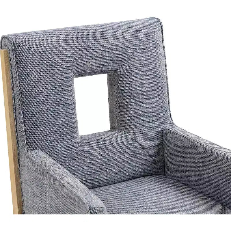 Meridian Furniture, Chaise de salle à manger avec accoudoirs en tissu texturé lin Gwendolyn