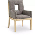 Meridian Furniture,Gwendolyn Linen Textured Fabric Dining Arm Chair