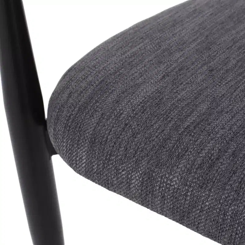 Okak Lot de 2 chaises de salle à manger modernes, chaises de salle à manger en tissu, chaises d'appoint de cuisine rembourrées avec dossier incurvé et cadre en métal
