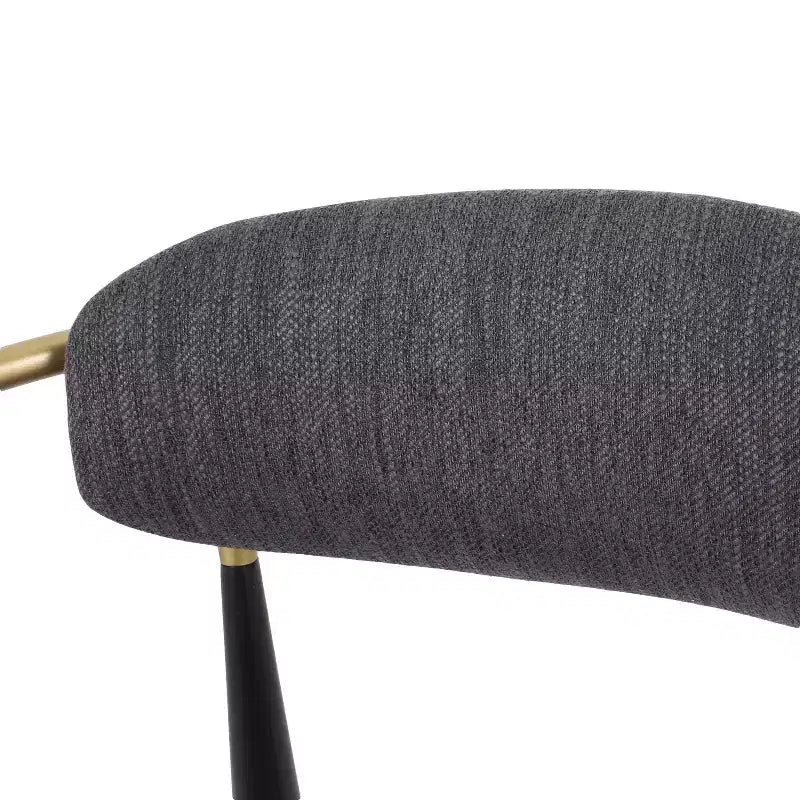 Okak Lot de 2 chaises de salle à manger modernes, chaises de salle à manger en tissu, chaises d'appoint de cuisine rembourrées avec dossier incurvé et cadre en métal