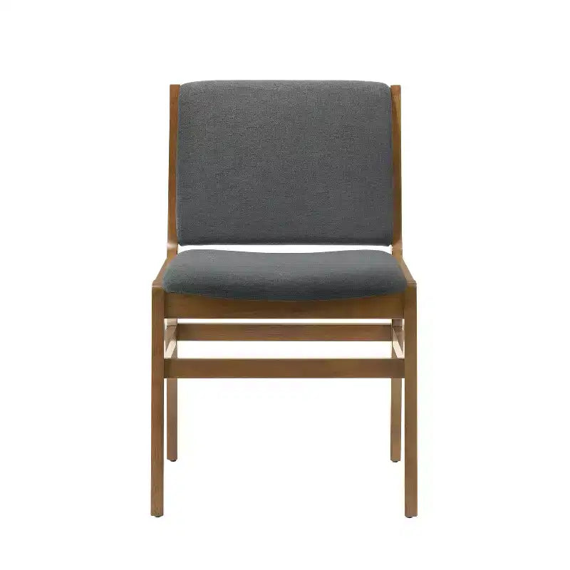 Okak Lot de 2 chaises de salle à manger modernes, chaises de salle à manger en tissu, chaises d'appoint de cuisine rembourrées avec dossier incurvé et cadre en métal