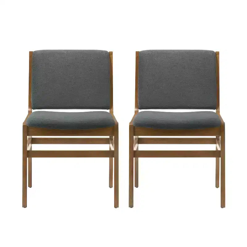 Okak Lot de 2 chaises de salle à manger modernes, chaises de salle à manger en tissu, chaises d'appoint de cuisine rembourrées avec dossier incurvé et cadre en métal