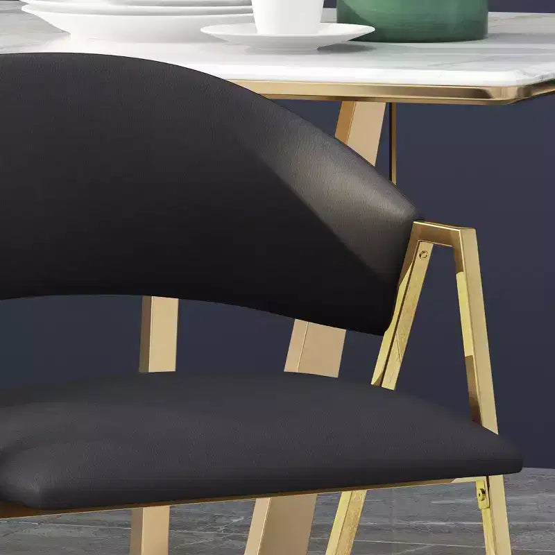 Okak Lot de 2 chaises de salle à manger modernes, chaises de salle à manger en tissu, chaises d'appoint de cuisine rembourrées avec dossier incurvé et cadre en métal