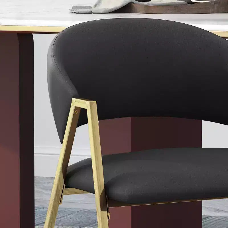 Okak Lot de 2 chaises de salle à manger modernes, chaises de salle à manger en tissu, chaises d'appoint de cuisine rembourrées avec dossier incurvé et cadre en métal