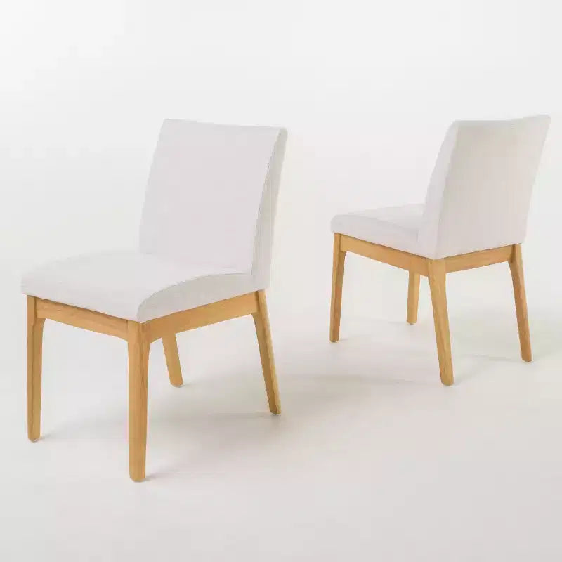 Okak Lot de 2 chaises de salle à manger modernes, chaises de salle à manger en tissu, chaises d'appoint de cuisine rembourrées avec dossier incurvé et cadre en métal