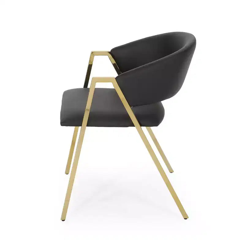 Okak Lot de 2 chaises de salle à manger modernes, chaises de salle à manger en tissu, chaises d'appoint de cuisine rembourrées avec dossier incurvé et cadre en métal