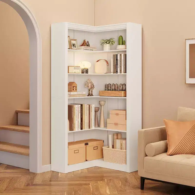 Bibliothèque haute GUSTOWAVE de 180 cm, étagère industrielle à 6 niveaux avec cadre métallique robuste, étagères de rangement de style ferme