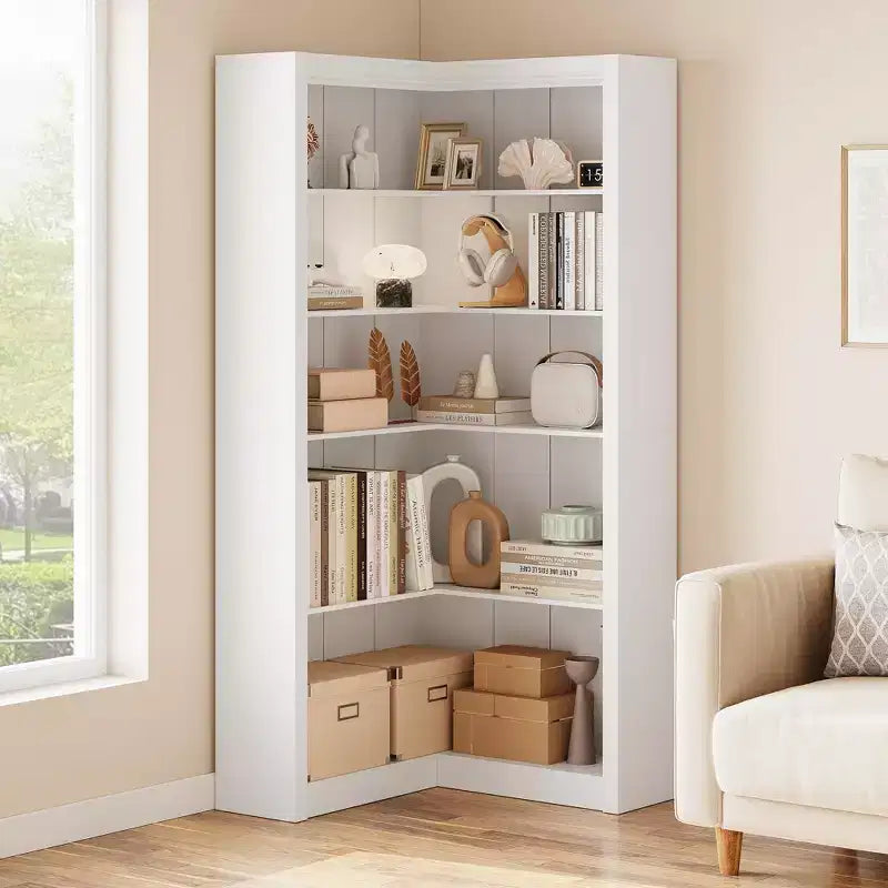 Bibliothèque haute GUSTOWAVE de 180 cm, étagère industrielle à 6 niveaux avec cadre métallique robuste, étagères de rangement de style ferme