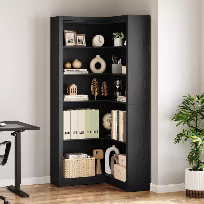 GustoWave 71 Inch Tall Bookshelf, 6 Tier Industrial Bookcase with Heavy Duty Metal Frame,Farmhouse Storage Shelves