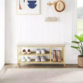 Shoe Bench,3-Tier Shoe Rack for Entrance,Shoe Storage Rack with Soft Seat,with Metal Frame,Suitable for Living Room Hallway Gold