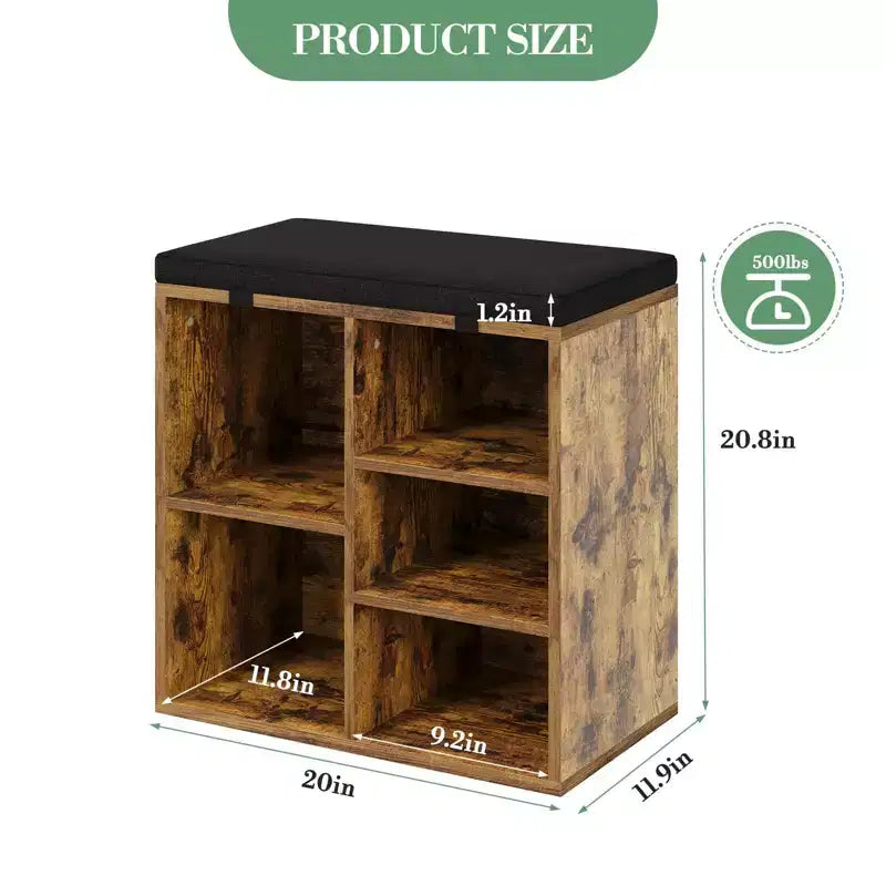 Banc de rangement pour chaussures avec coussin, meuble à chaussures avec 20 casiers, banc de rangement avec 3 étagères réglables pour salon et couloir