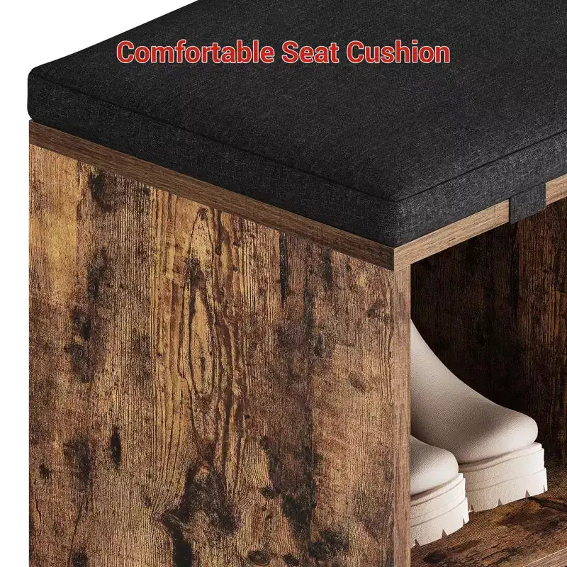 Banc de rangement pour chaussures avec coussin, meuble à chaussures avec 20 casiers, banc de rangement avec 3 étagères réglables pour salon et couloir