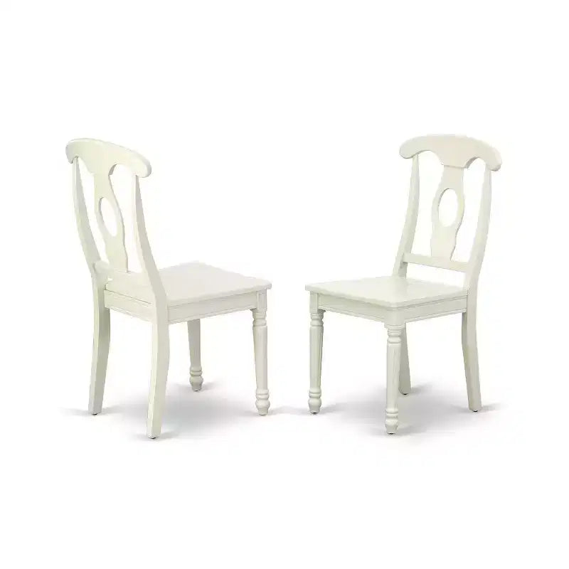 HomeStock Ensemble de meubles de salle à manger 5 pièces comprenant une table de cuisine ronde avec rallonge et 4 chaises de salle à manger, 107x107 cm
