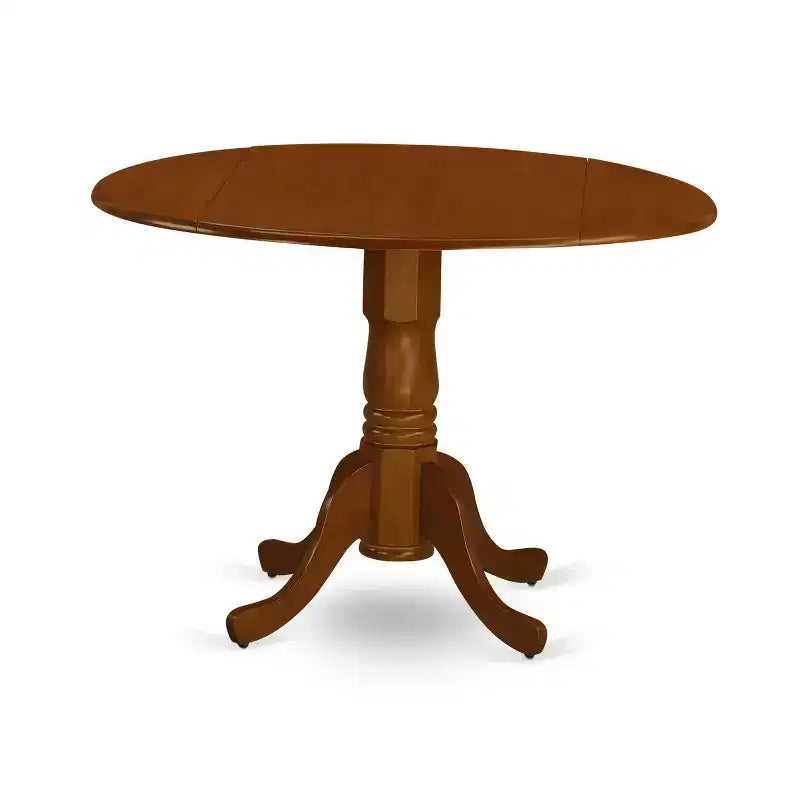 HomeStock Ensemble de meubles de salle à manger 5 pièces comprenant une table de cuisine ronde avec rallonge et 4 chaises de salle à manger, 107x107 cm