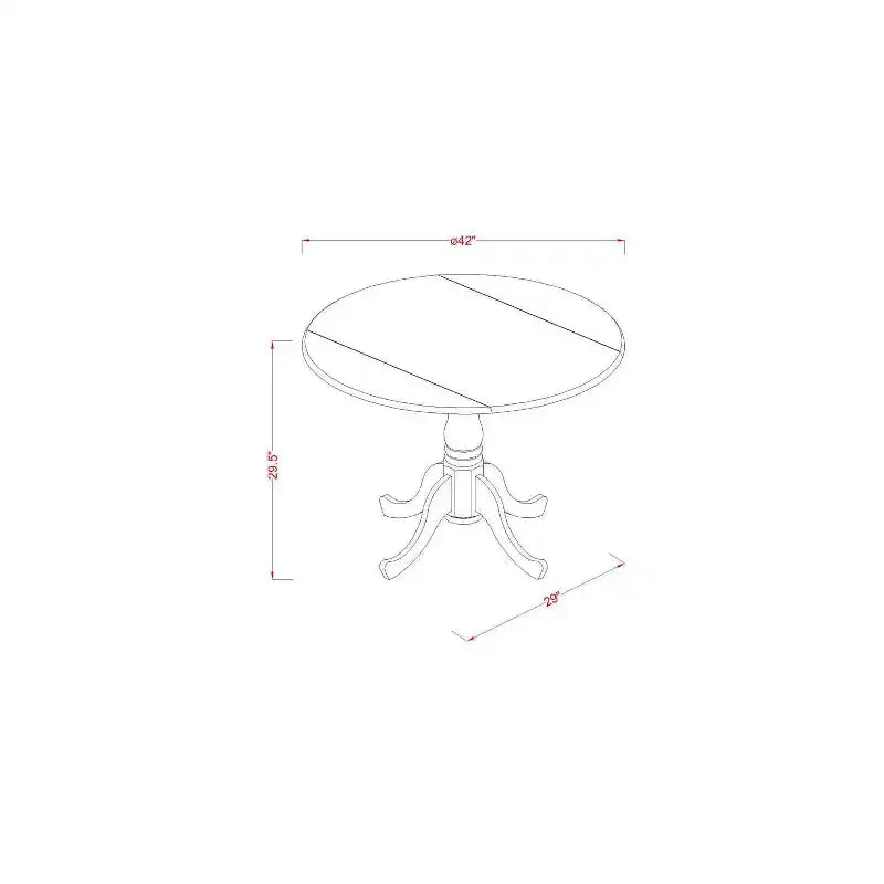 HomeStock Ensemble de meubles de salle à manger 5 pièces comprenant une table de cuisine ronde avec rallonge et 4 chaises de salle à manger, 107x107 cm