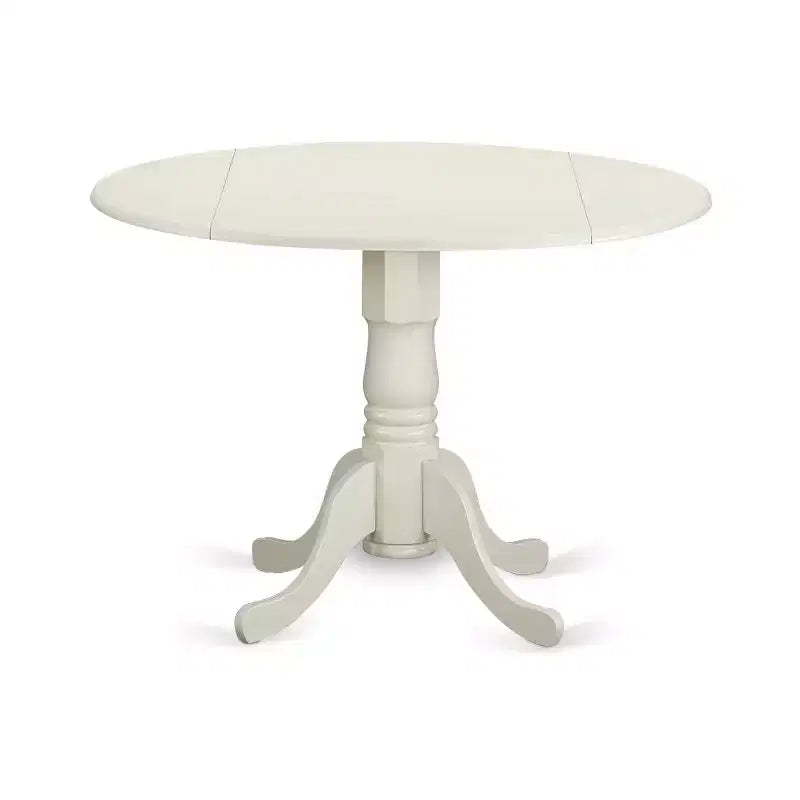 HomeStock Ensemble de meubles de salle à manger 5 pièces comprenant une table de cuisine ronde avec rallonge et 4 chaises de salle à manger, 107x107 cm