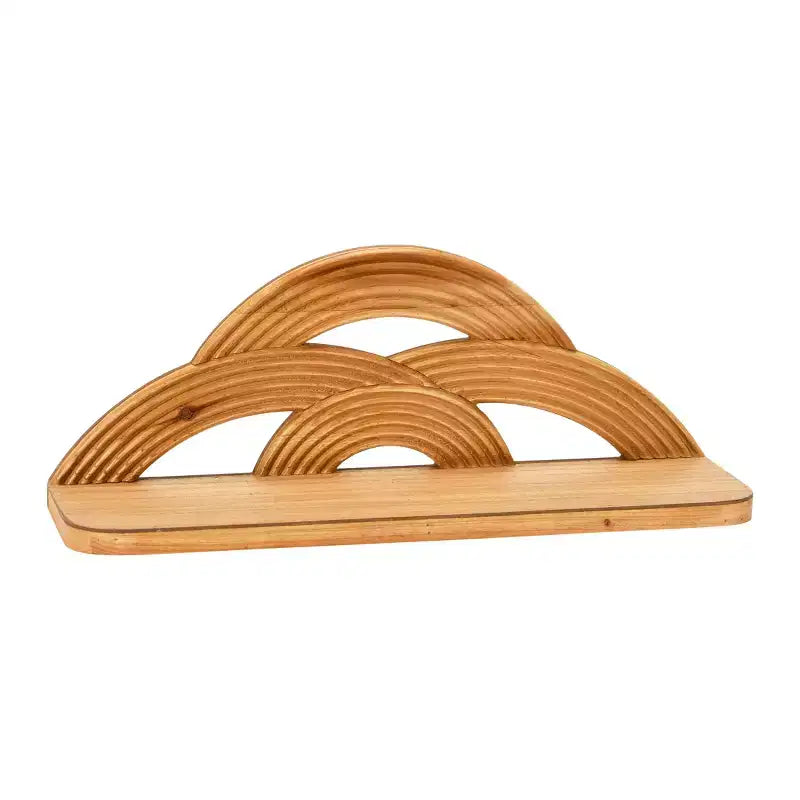 Storied Home MDF and Wood Wall Shelf with Arches, Natural
