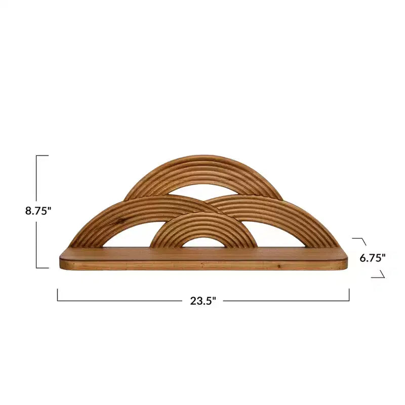 Storied Home MDF and Wood Wall Shelf with Arches, Natural