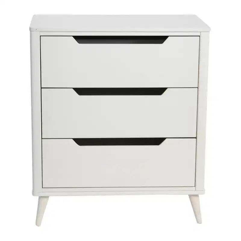 Commode en bois massif Yume Mid-Century Moderne à 3 tiroirs